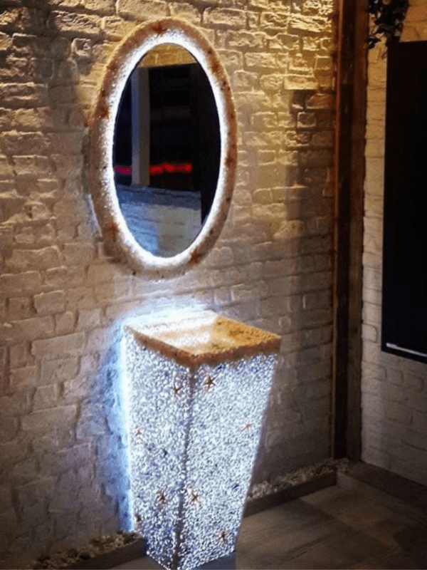PİRAMİT LAVABO VE ELİPS AYNA